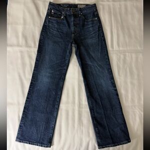 AG Adriano Goldschmied Contour360 Kinsley High-Rise Pop Crop Dark Blue Jeans